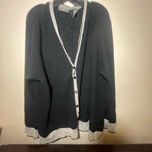Liz Claiborne Black and Gray Cardigan